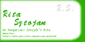 rita sztojan business card